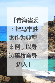 青海省委：把马丰胜案作为典型案例，以身边事教育身边人
